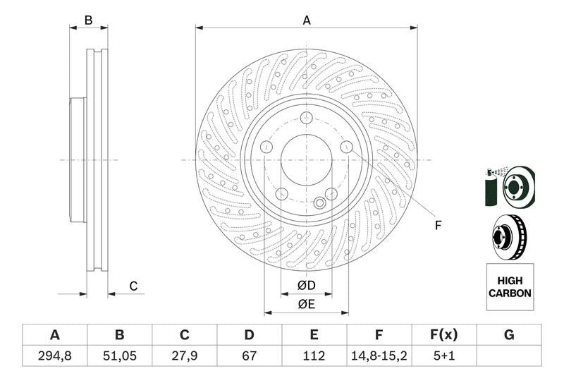 Bosch 0986479A02 Brake Disc - 5