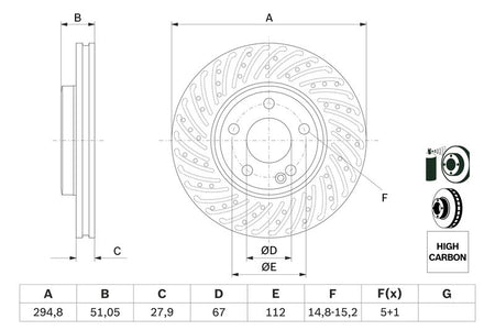 Bosch 0986479A02 Brake Disc - 5