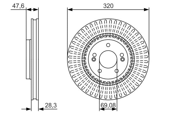 Bosch 0986479A21 Brake Disc - 5