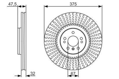 Bosch 0986479A26 Brake Disc - 5