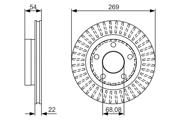 Bosch 0986479A42 Brake Disc - 1
