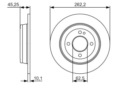 Bosch 0986479A44 Brake Disc - 5