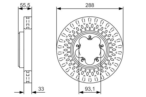 Bosch 0986479A49 Brake Disc - 5