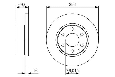 Bosch 0986479A51 Brake Disc - 5