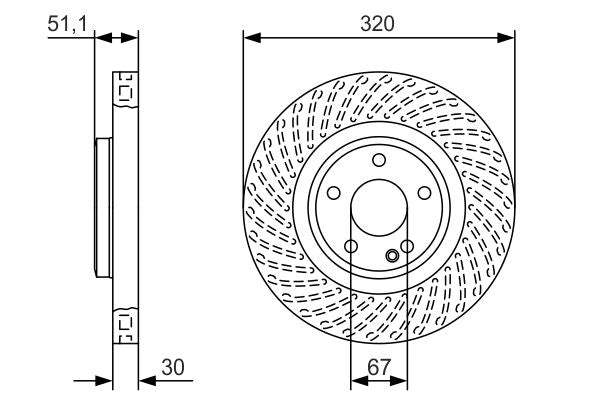 Bosch 0986479A59 Brake Disc - 5