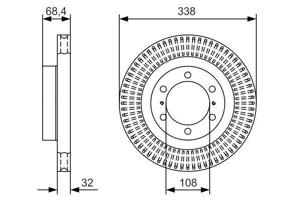 Bosch 0986479A65 Brake Disc - 5