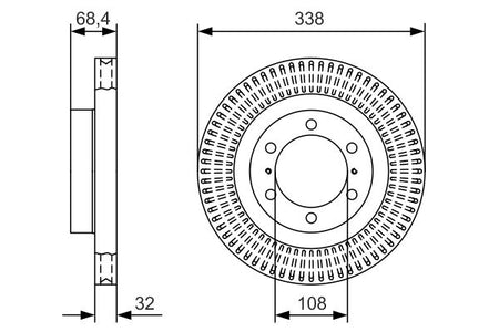 Bosch 0986479A65 Brake Disc - 5