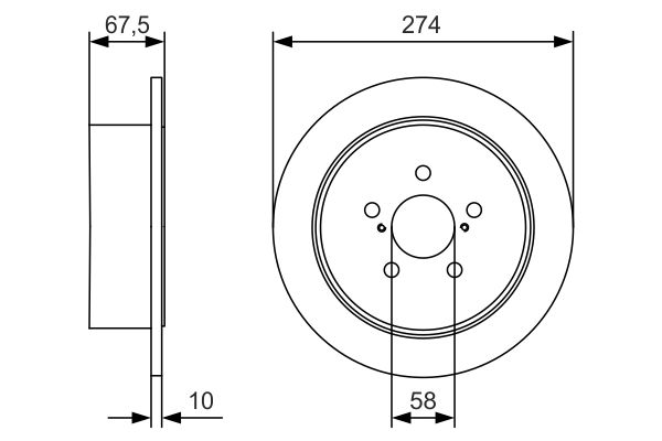 Bosch 0986479A82 Brake Disc - 5