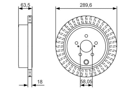 Bosch 0986479A83 Brake Disc - 5