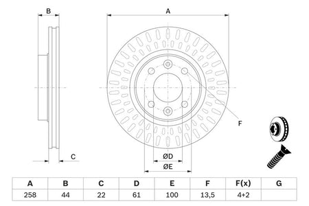 Bosch 0986479A86 Brake Disc - 5
