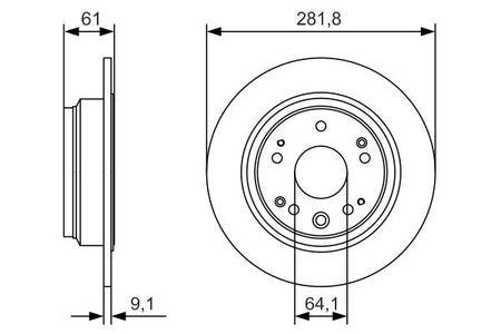 Bosch 0986479A91 Brake Disc - 5