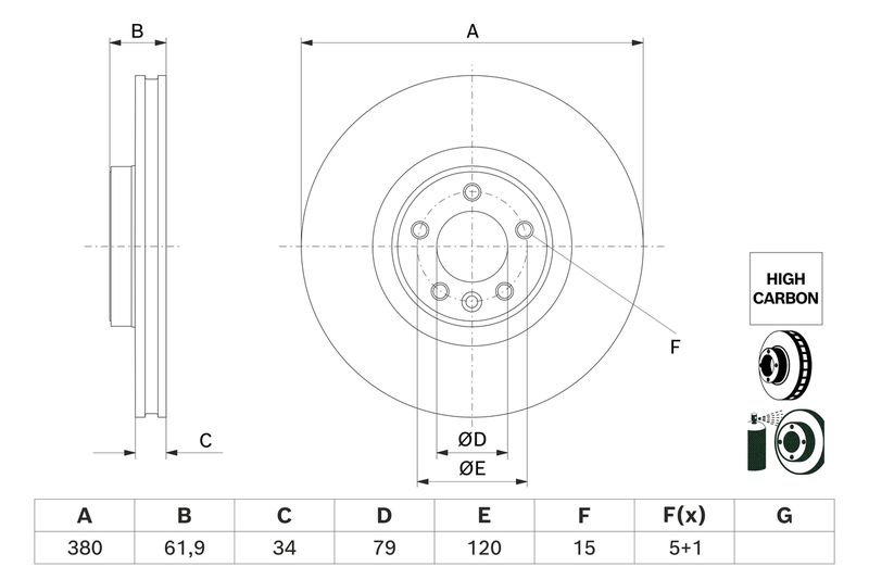 Bosch 0986479B18 Brake Disc - 5