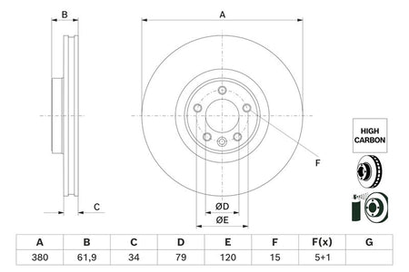 Bosch 0986479B18 Brake Disc - 5