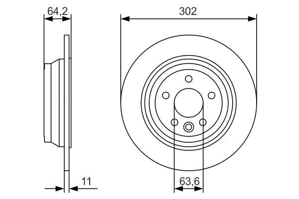 Bosch 0986479B19 Brake Disc - 5