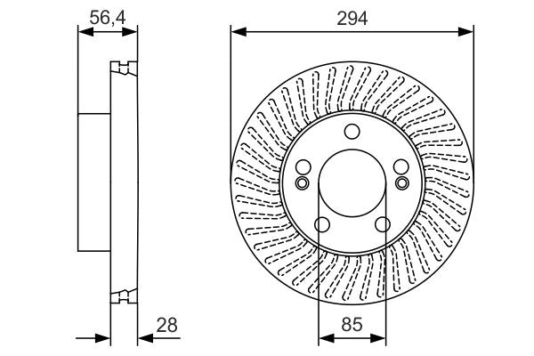 Bosch 0986479C31 Brake Disc - 5