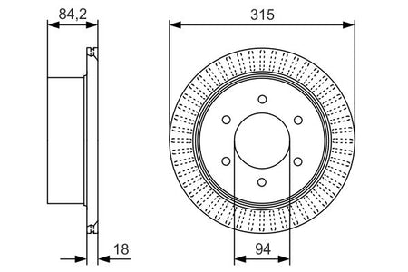 Bosch 0986479C32 Brake Disc - 5