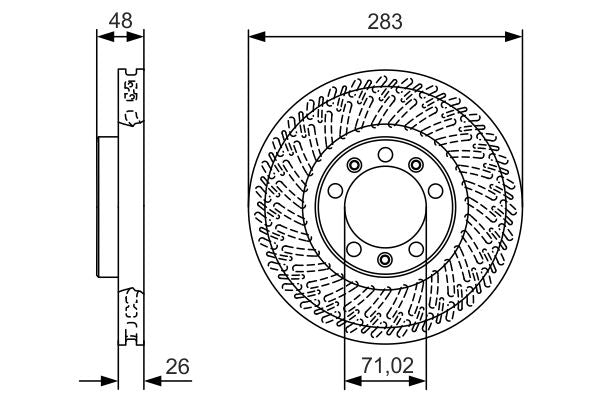 Bosch 0986479C33 Brake Disc - 5