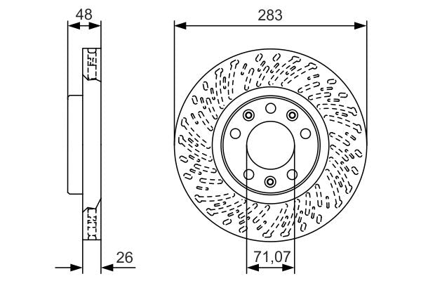 Bosch 0986479C35 Brake Disc - 5