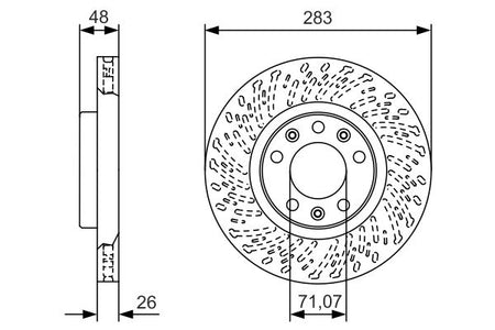 Bosch 0986479C35 Brake Disc - 5