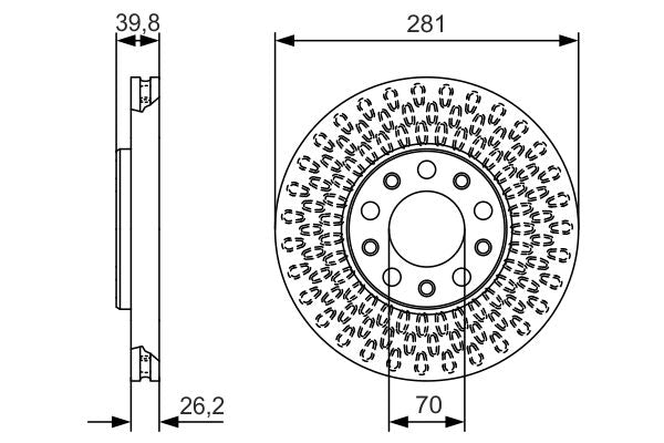 Bosch 0986479C42 Brake Disc - 5