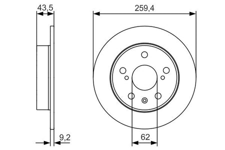 Bosch 0986479C44 Brake Disc - 5