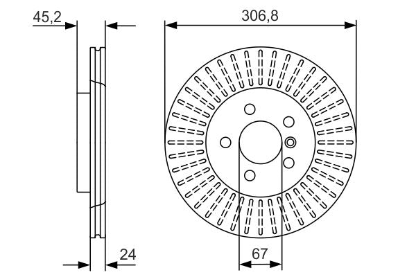 Bosch 0986479C93 Brake Disc - 5