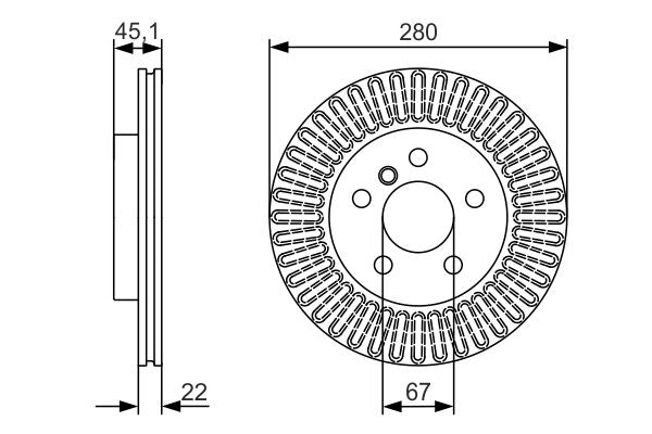 Bosch 0986479C97 Brake Disc - 5