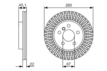 Bosch 0986479C97 Brake Disc - 5
