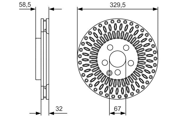 Bosch 0986479D13 Brake Disc - 5