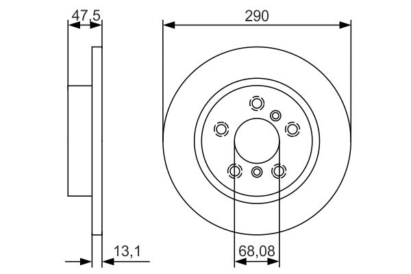 Bosch 0986479D17 Brake Disc - 5