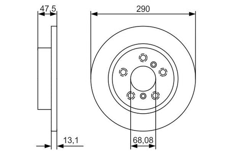 Bosch 0986479D17 Brake Disc - 5