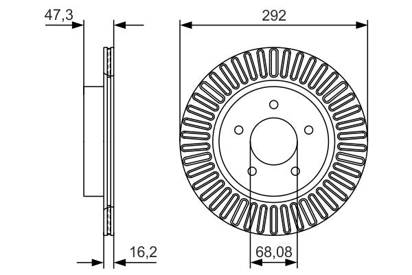 Bosch 0986479D20 Brake Disc - 5