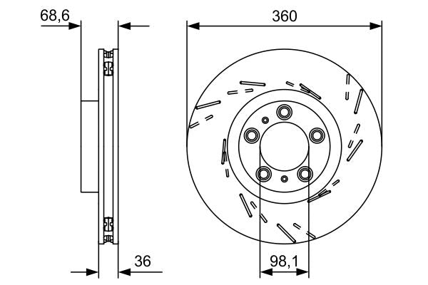 Bosch 0986479D23 Brake Disc - 5