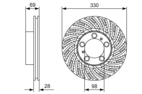 Bosch 0986479D25 Brake Disc - 5