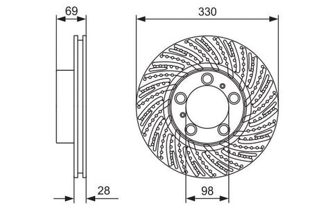 Bosch 0986479D25 Brake Disc - 5