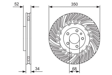 Bosch 0986479D26 Brake Disc - 5