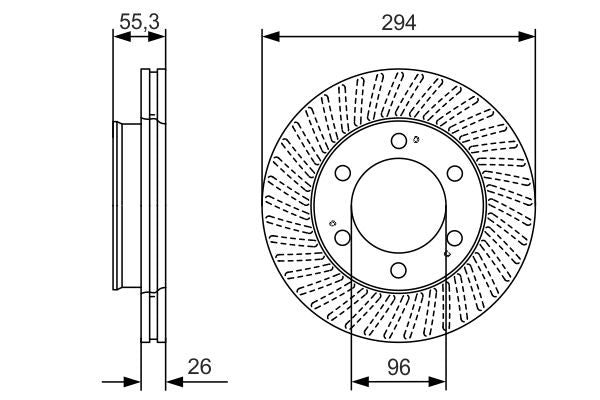 Bosch 0986479D33 Brake Disc - 5