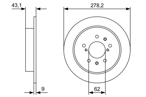 Bosch 0986479D34 Brake Disc - 5