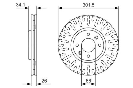 Bosch 0986479D36 Brake Disc - 5