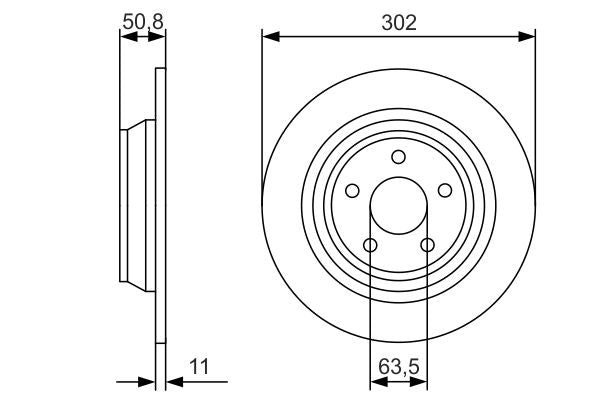 Bosch 0986479D37 Brake Disc - 5