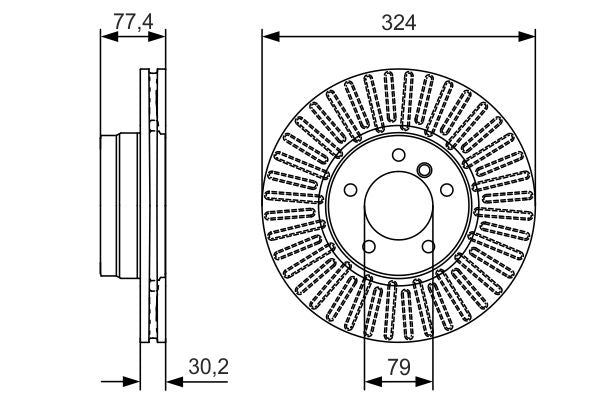 Bosch 0986479D39 Brake Disc - 5