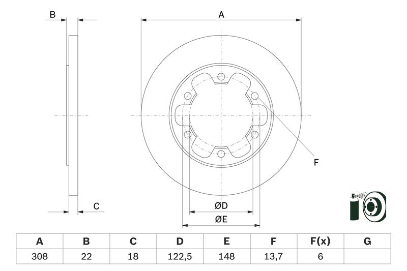 Bosch 0986479D43 Brake Disc - 5