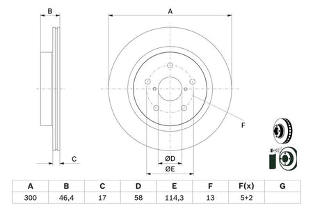Bosch 0986479D64 Brake Disc - 5