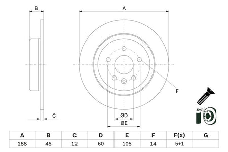 Bosch 0986479D90 Brake Disc - 5