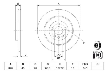 Bosch 0986479D97 Brake Disc - 5