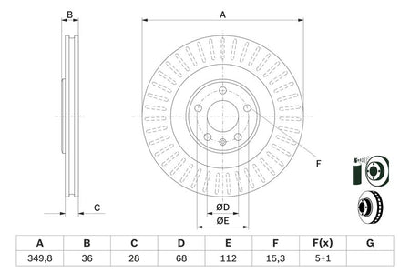 Bosch 0986479E41 Brake Disc - 1