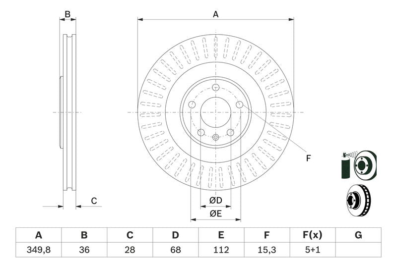 Bosch 0986479E41 Brake Disc - 1