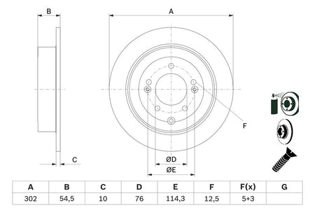Bosch 0986479E43 Brake Disc - 5