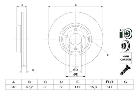 Bosch 0986479E49 Brake Disc - 1