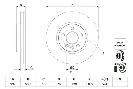 Bosch 0986479F04 Brake Disc - 5